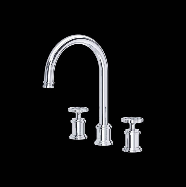 Rohl - ArmstrongE Widespread Lavatory Faucet With C-Spout - Polished Chrome