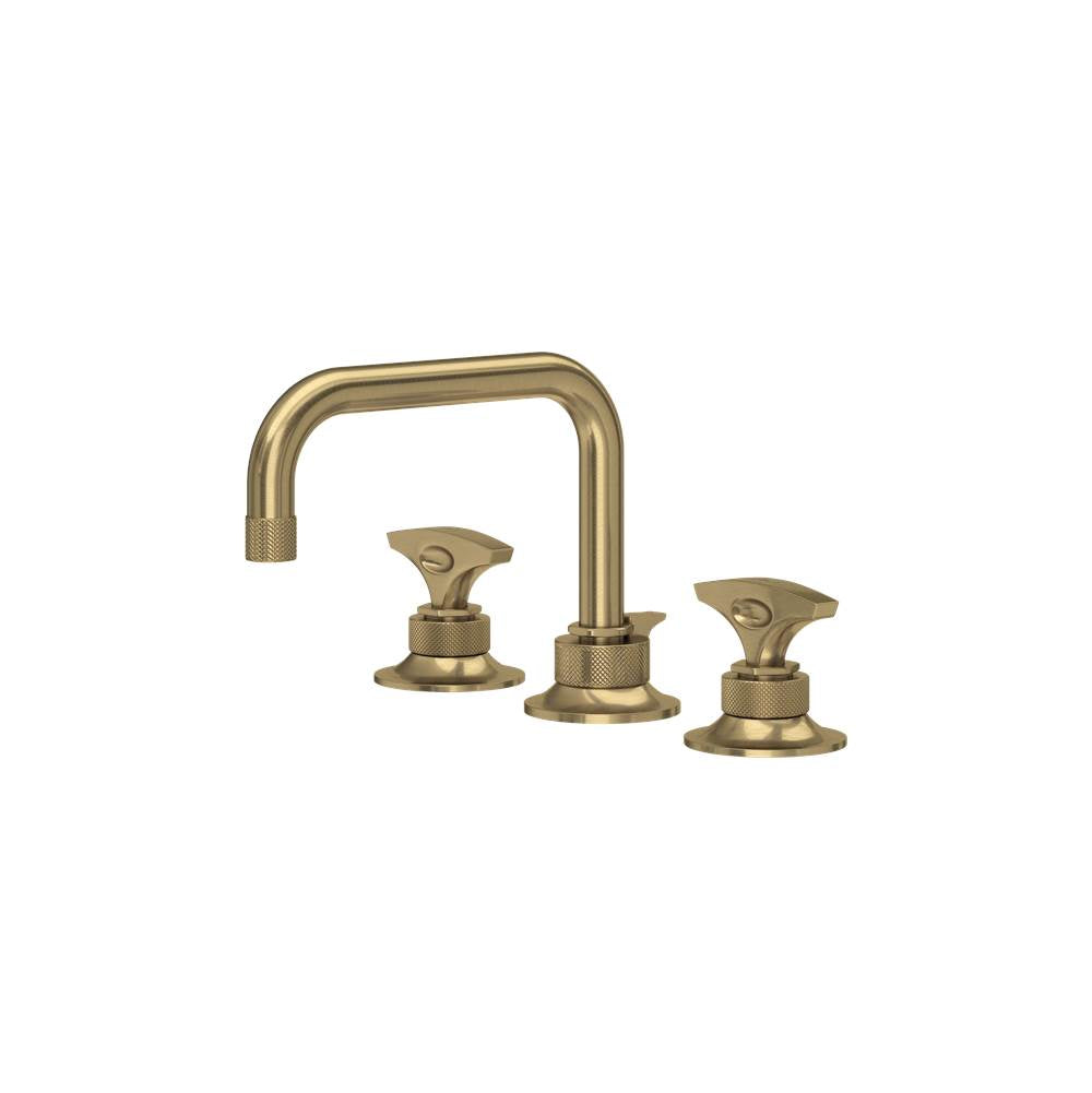Rohl - Graceline Widespread Lavatory Faucet With U-Spout - Antique Gold