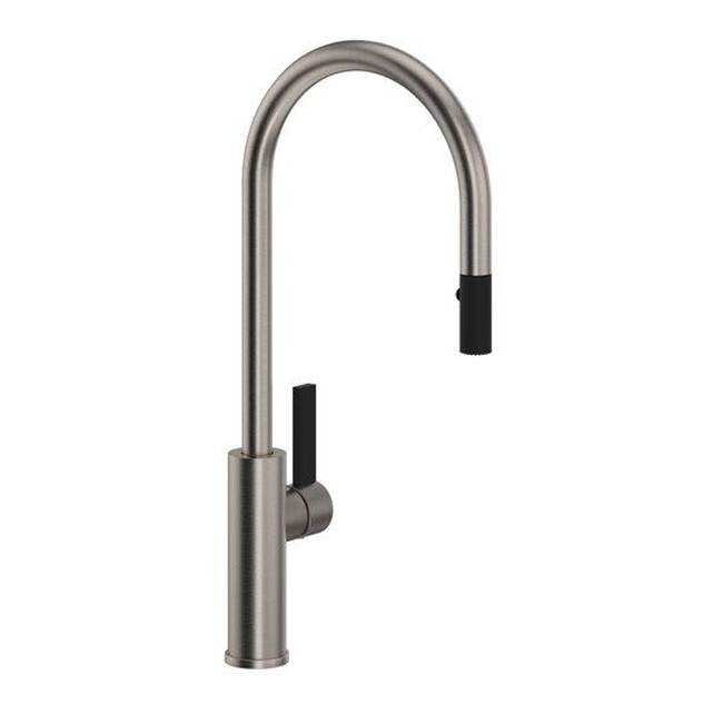 Rohl - TuarioE Pull-Down Kitchen Faucet With C-Spout - Satin Nickel