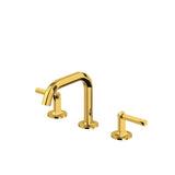 Rohl - ModelleE Widespread Lavatory Faucet With U-Spout - Unlacquered Brass