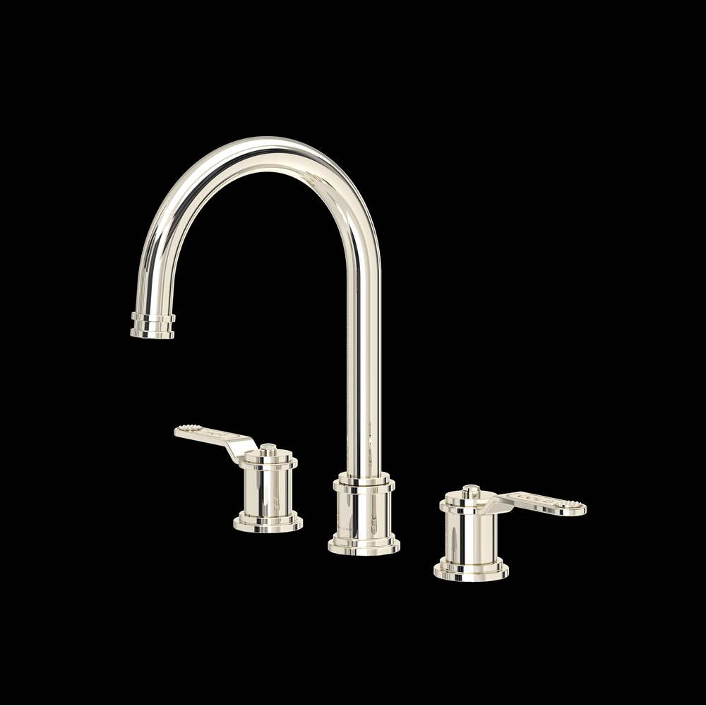 Rohl - ArmstrongE Widespread Lavatory Faucet With C-Spout - Polished Nickel