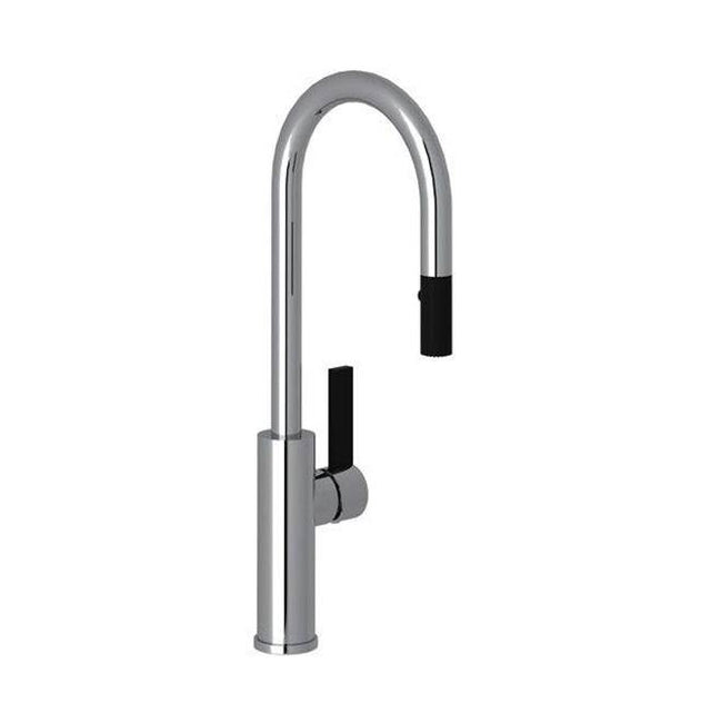 Rohl - TuarioE Pull-Down Bar/Food Prep Kitchen Faucet With C-Spout - Polished Chrome