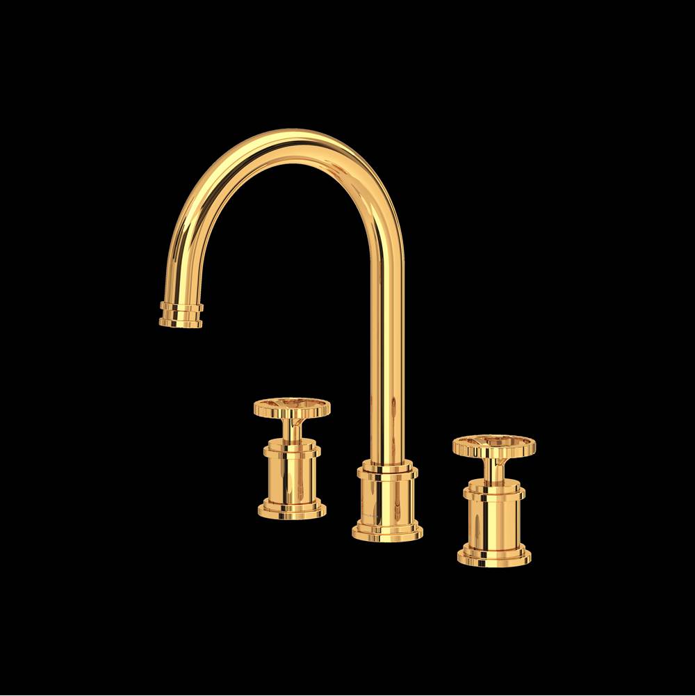 Rohl - ArmstrongE Widespread Lavatory Faucet With C-Spout - English Gold