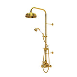 Rohl - EdwardianE 3/4'' Exposed Wall Mount Thermostatic Shower System - Unlacquered Brass