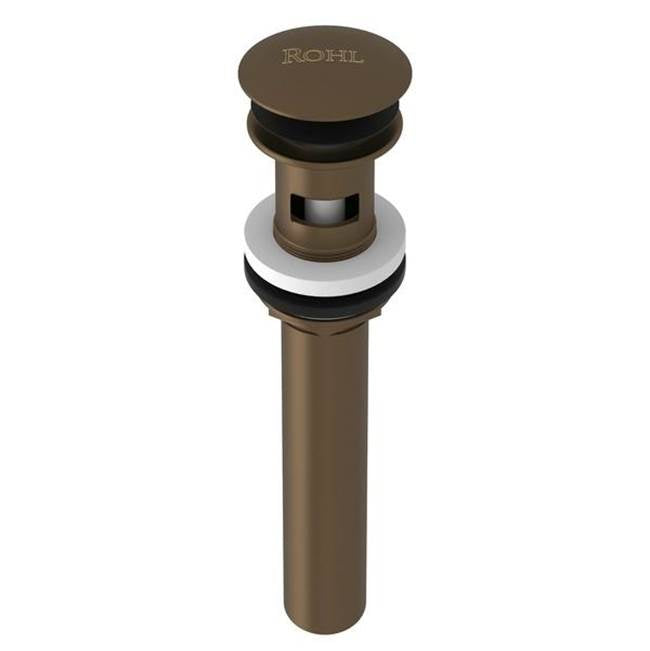 Rohl - Lavatory Push Drain With Overflow - English Bronze