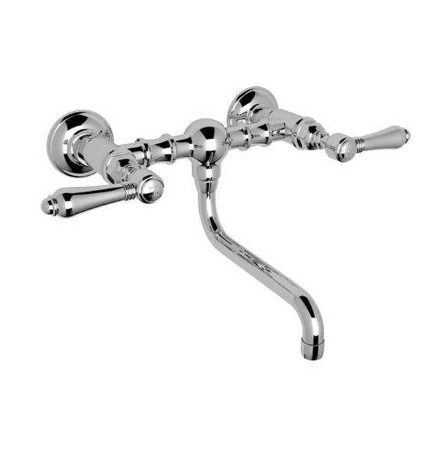 Rohl - Acqui Wall Mount Bridge Lavatory Faucet - Polished Chrome