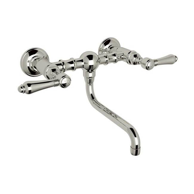 Rohl - Acqui Wall Mount Bridge Lavatory Faucet - Polished Nickel