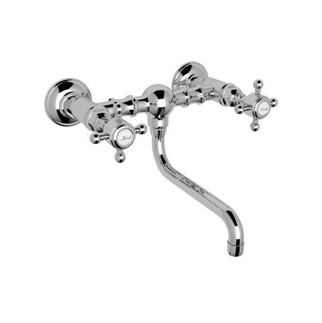 Rohl - Acqui Wall Mount Bridge Lavatory Faucet - Polished Chrome