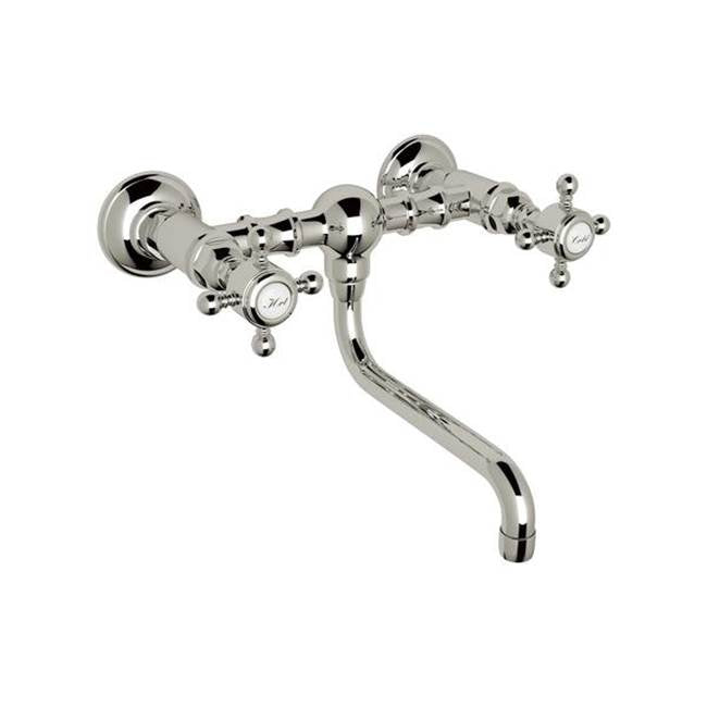 Rohl - Acqui Wall Mount Bridge Lavatory Faucet - Polished Nickel