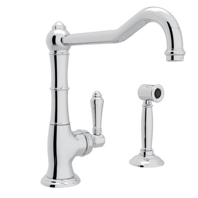 Rohl - Acqui Extended Spout Kitchen Faucet With Side Spray - Polished Chrome
