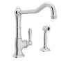 Rohl - Acqui Extended Spout Kitchen Faucet With Side Spray - Polished Chrome