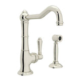 Rohl - Acqui Bar/Food Prep Kitchen Faucet With Side Spray - Polished Nickel