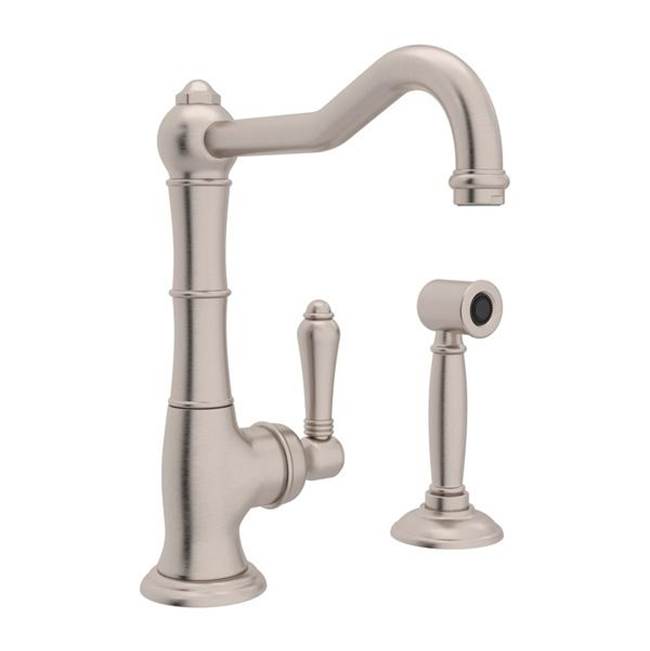 Rohl - Acqui Bar/Food Prep Kitchen Faucet With Side Spray - Satin Nickel