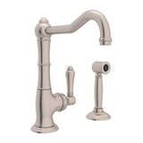 Rohl - Acqui Bar/Food Prep Kitchen Faucet With Side Spray - Satin Nickel