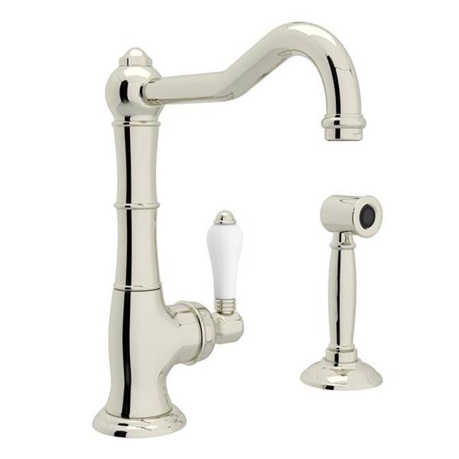 Rohl - Acqui Bar/Food Prep Kitchen Faucet With Side Spray - Polished Nickel