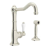 Rohl - Acqui Bar/Food Prep Kitchen Faucet With Side Spray - Polished Nickel