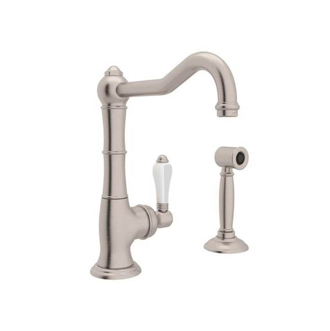 Rohl - Acqui Bar/Food Prep Kitchen Faucet With Side Spray - Satin Nickel