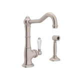 Rohl - Acqui Bar/Food Prep Kitchen Faucet With Side Spray - Satin Nickel