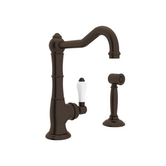 Rohl - Acqui Bar/Food Prep Kitchen Faucet With Side Spray - Tuscan Brass