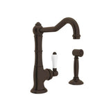 Rohl - Acqui Bar/Food Prep Kitchen Faucet With Side Spray - Tuscan Brass