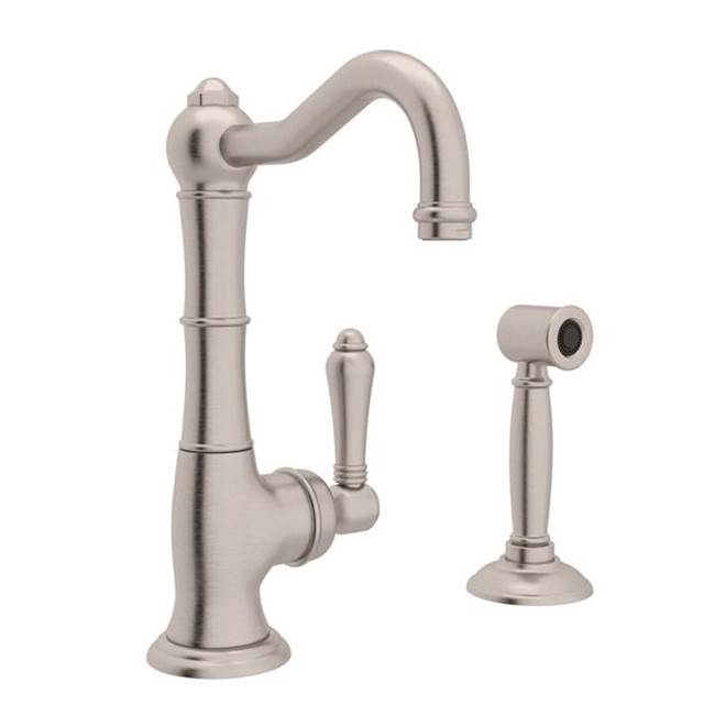 Rohl - Acqui Kitchen Faucet With Side Spray - Satin Nickel