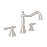 Rohl - ArcanaE Widespread Lavatory Faucet With Column Spout - Satin Nickel