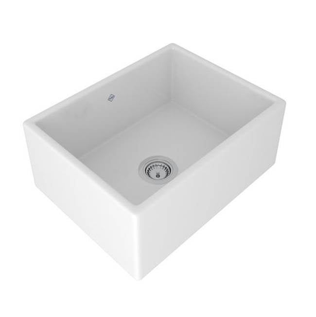 Rohl - ShakerE 24'' Single Bowl Farmhouse Apron Front Fireclay Kitchen Sink - White (WH)