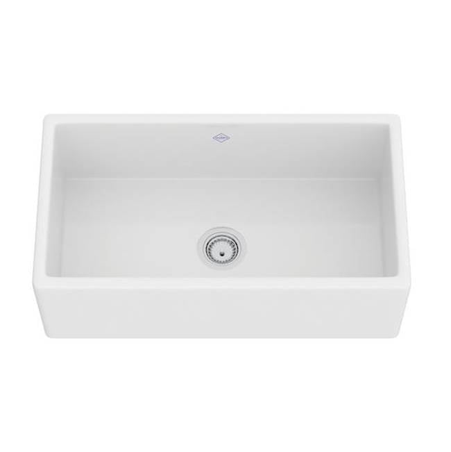 Rohl - ShakerE 33'' Single Bowl Farmhouse Apron Front Fireclay Kitchen Sink - White (WH)