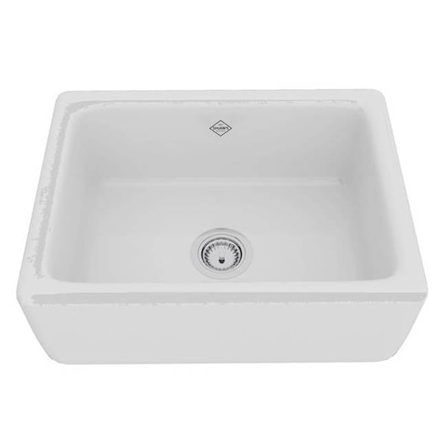Rohl - LancasterE 24'' Single Bowl Farmhouse Apron Front Fireclay Kitchen Sink - White (WH)