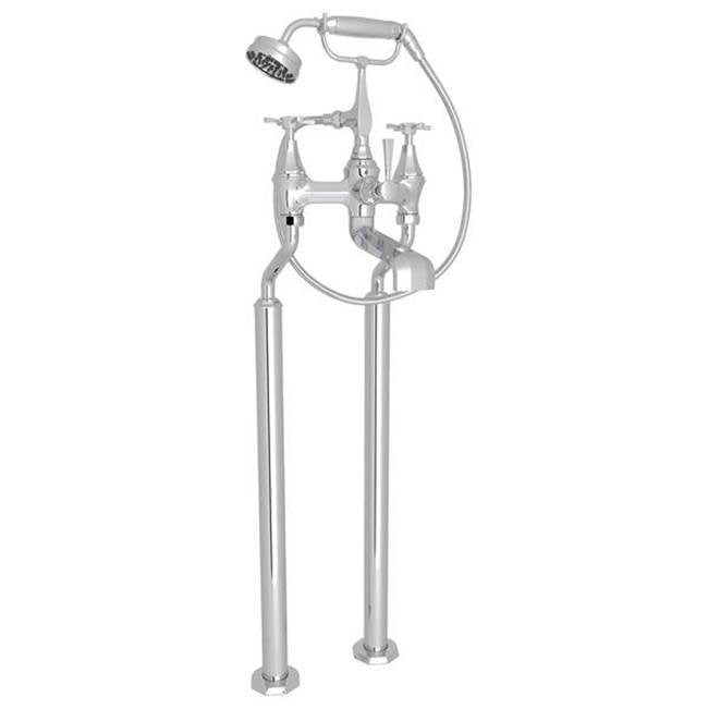 Rohl - DecoE Floor Mount Tub Filler - Polished Chrome