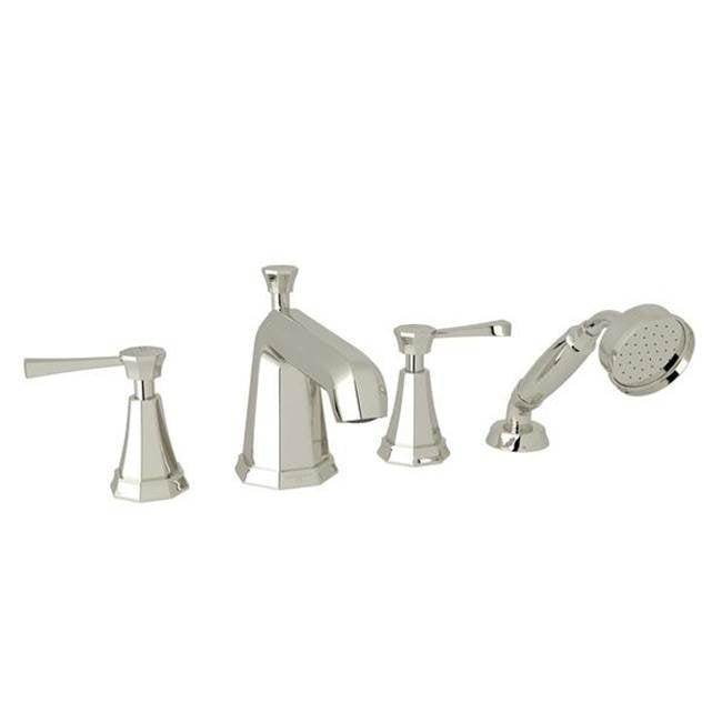 Rohl - DecoE 4-Hole Deck Mount Tub Filler - Polished Nickel