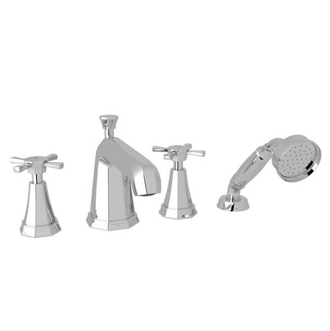 Rohl - DecoE 4-Hole Deck Mount Tub Filler - Polished Chrome