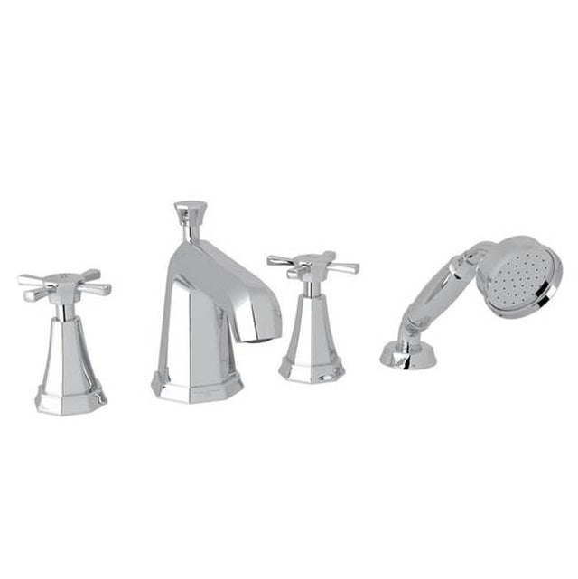 Rohl - DecoE 4-Hole Deck Mount Tub Filler - Polished Chrome