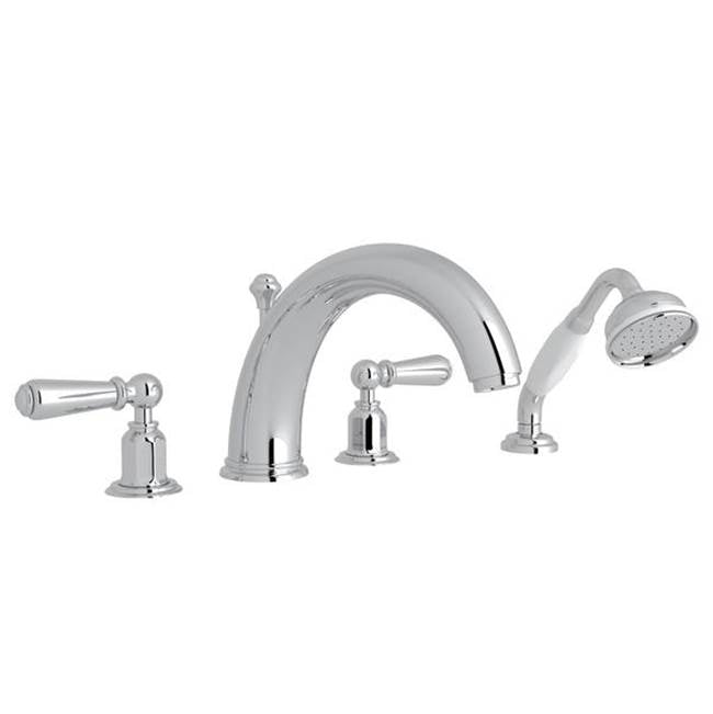 Rohl - EdwardianE 4-Hole Deck Mount Tub Filler - Polished Chrome