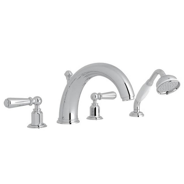 Rohl - EdwardianE 4-Hole Deck Mount Tub Filler - Polished Chrome