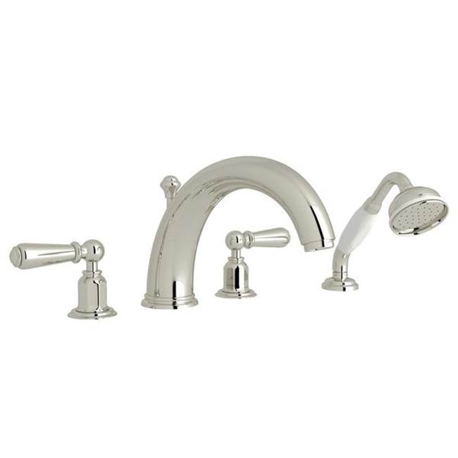 Rohl - EdwardianE 4-Hole Deck Mount Tub Filler - Polished Nickel