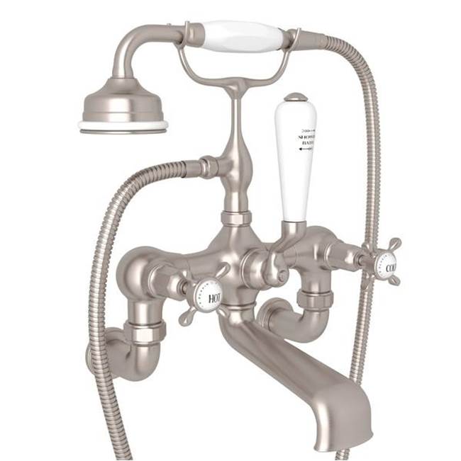 Rohl - Traditional Exposed Wall Mount Tub Filler - Satin Nickel
