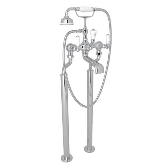 Rohl - Traditional Floor Mount Tub Filler - Polished Chrome