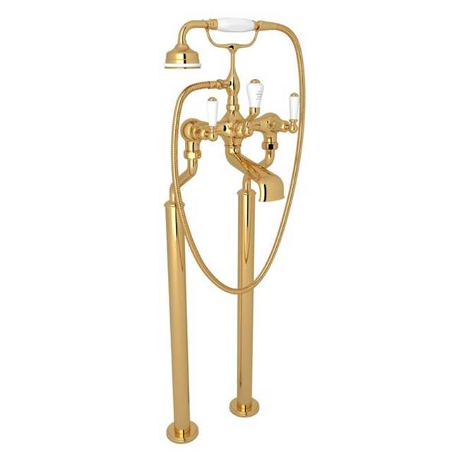 Rohl - Traditional Floor Mount Tub Filler - English Gold