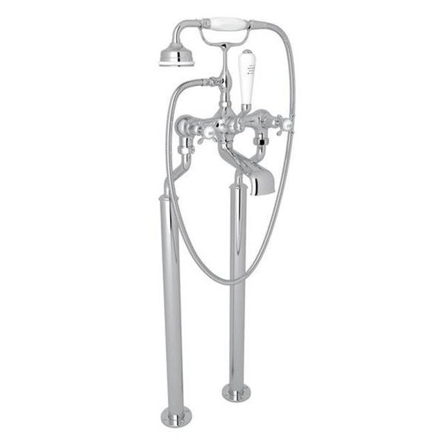 Rohl - Traditional Floor Mount Tub Filler - Polished Chrome