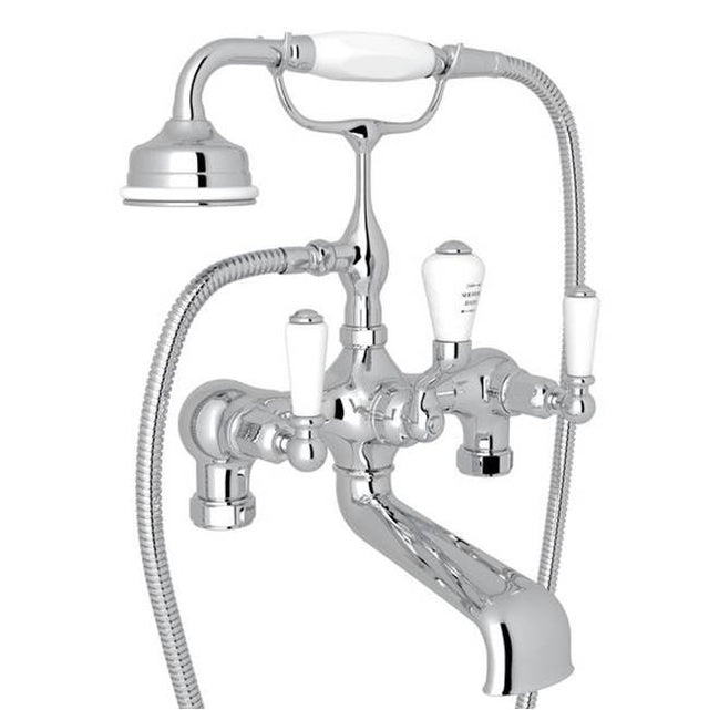 Rohl - EdwardianE Two Hole Tub Filler Without Risers - Polished Chrome
