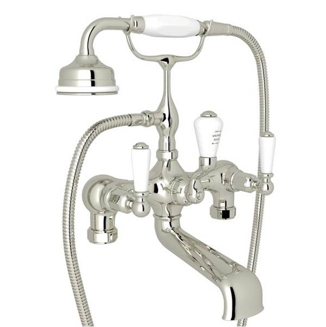 Rohl - EdwardianE Two Hole Tub Filler Without Risers - Polished Nickel