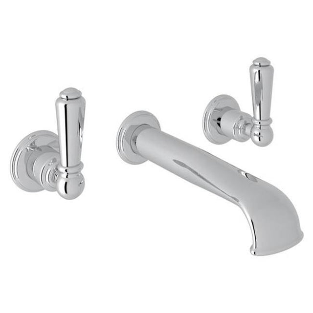 Rohl - EdwardianE Wall Mount Lavatory Faucet Trim With U-Spout - Polished Chrome