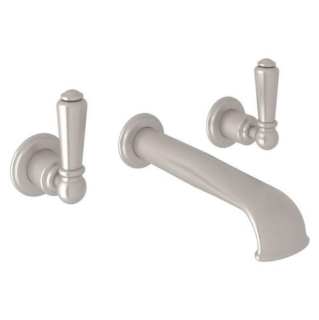 Rohl - EdwardianE Wall Mount Lavatory Faucet Trim With U-Spout - Satin Nickel
