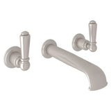 Rohl - EdwardianE Wall Mount Lavatory Faucet Trim With U-Spout - Satin Nickel