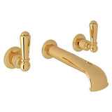 Rohl - EdwardianE Wall Mount Lavatory Faucet Trim With U-Spout - English Gold
