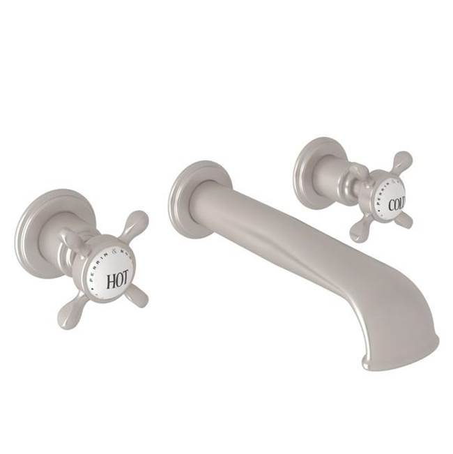 Rohl - EdwardianE Wall Mount Lavatory Faucet Trim With U-Spout - Satin Nickel