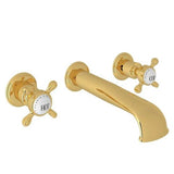 Rohl - EdwardianE Wall Mount Lavatory Faucet Trim With U-Spout - Unlacquered Brass