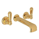 Rohl - EdwardianE Wall Mount Tub Filler Trim With U-Spout - English Gold