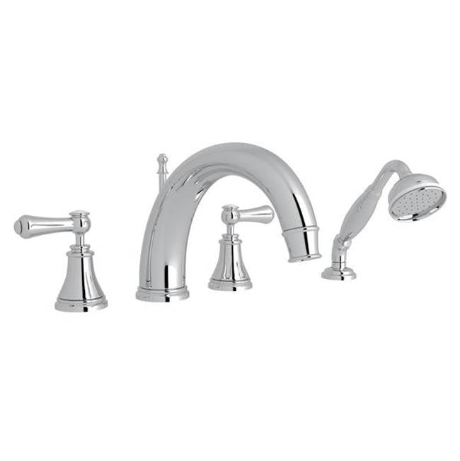 Rohl - Georgian EraE 4-Hole Deck Mount Tub Filler With C-Spout - Polished Chrome
